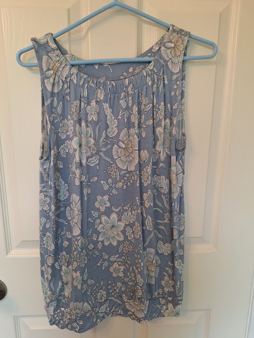LOFT Powder Blue Floral Sleeveless Tank